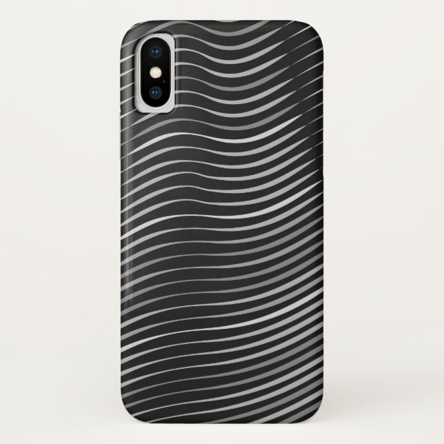 Capa Para iPhone, Case-Mate padrão abstrato preto e prata (Verso)