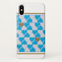 Padrão bávaro azul e branco. Cas de iPhone com gab