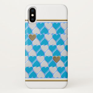 Capa Para iPhone Da Case-Mate Padrão bávaro azul e branco. Cas de iPhone com gab
