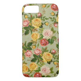 Capa iPhone 8/7 Padrão bonito de Rosa Floral Girly no País Vintage
