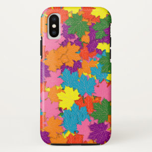 Capa Para iPhone X Padrão colorido das folhas de mapeamento
