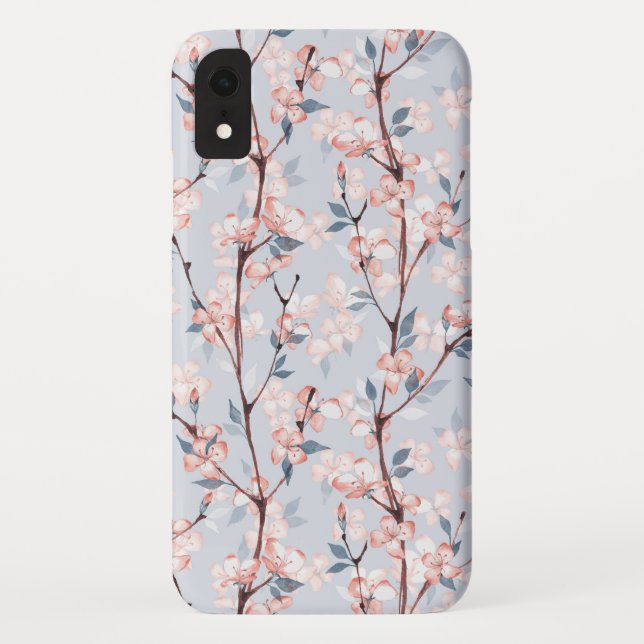 Capa Para iPhone, Case-Mate Padrão com delicadas flores de primavera sakura (Verso)
