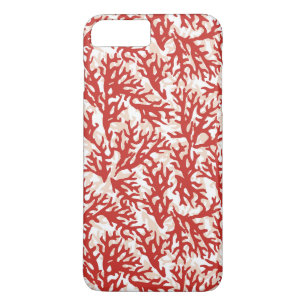 Capa iPhone 8 Plus/7 Plus Padrão Coral Vermelho 2