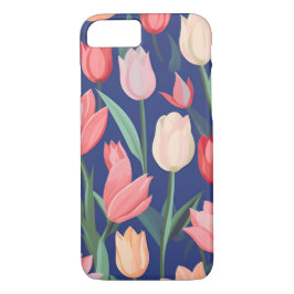 Capa iPhone 8/7 Padrão das tulipas.