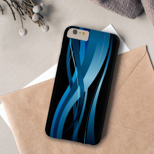 Capa Barely There Para iPhone 6 Plus Padrão de Abstrato moderno de onda azul