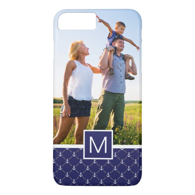 Capa Para iPhone, Case-Mate Padrão de Âncora de Fotografia e Monograma Persona (Verso)