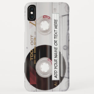 Capa Para iPhone XS Max Padrão de aparência da fita cassete de música Vint