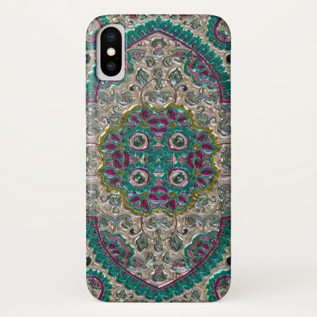 Capa Para iPhone, Case-Mate Padrão de aparência de joia elegante paisley plora (Verso)