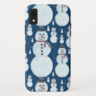 Capa Para iPhone Da Case-Mate Padrão de Aquarela Azul Snowman, Gelado, Gelado