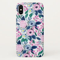 Padrão de Aquarela das Flores de Marinho Rosa Suav