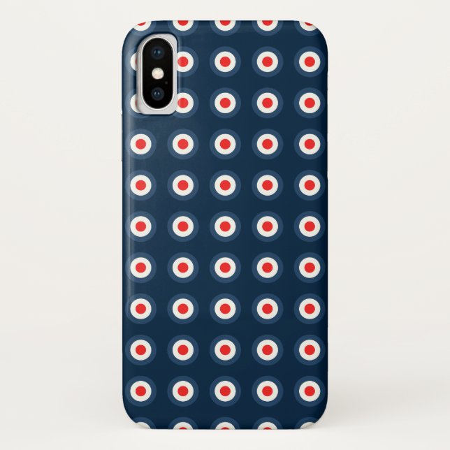 Capa Para iPhone, Case-Mate Padrão de bolinhas - Branco vermelho azul (Verso)