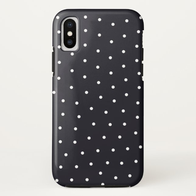 Capa Para iPhone, Case-Mate Padrão de Bolinhas preto e branco (Verso)