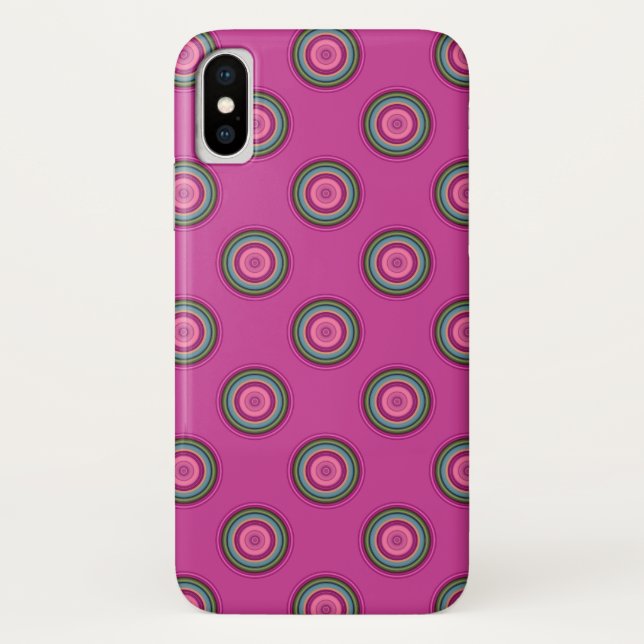 Capa Para iPhone, Case-Mate Padrão de Bolinhas Rosa Quente (Verso)