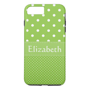 Capa iPhone 8 Plus/7 Plus Padrão de Bolinhas Verdes Personalizadas