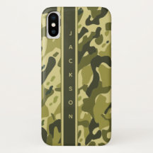 Padrão de camuflagem militar verde com nome