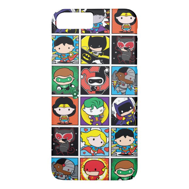 Capa Para iPhone, Case-Mate Padrão de Caractere da Liga da Justiça Chibi (Verso)