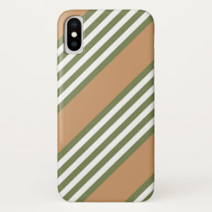 Capa Para iPhone Da Case-Mate Padrão de cinco faixas, verde-oliva e branco, com
