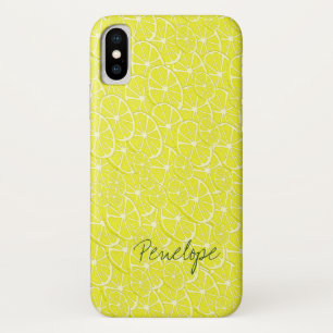 Capa Para iPhone Da Case-Mate Padrão de Citros Fresco Amarelo-Limão Fresco com N