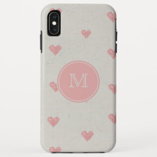 Capa Para iPhone Da Case-Mate Padrão de Corações Rosa Grunge Monograma