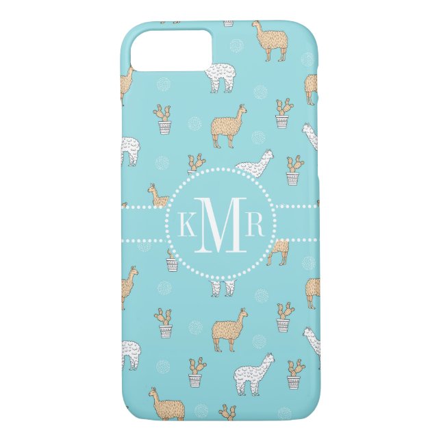 Capa Para iPhone, Case-Mate Padrão de Cute Alpaca Llama Cactus (Verso)