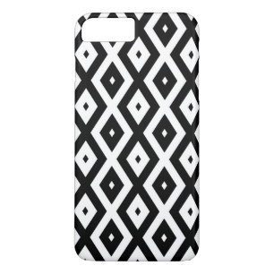 Capa iPhone 8 Plus/7 Plus Padrão de diamante preto e branco