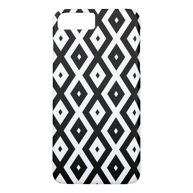 Capa Para iPhone, Case-Mate Padrão de diamante preto e branco (Verso)
