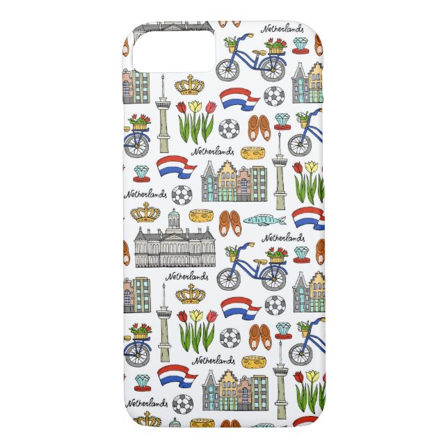 Capa Para iPhone, Case-Mate Padrão de Doodle na Holanda (Verso)