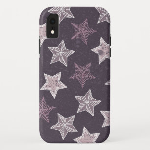 Capa Para iPhone Da Case-Mate padrão de estrelas de floco de neve roxo de Natal