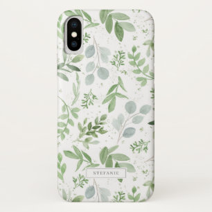 Capa Para iPhone Da Case-Mate Padrão de Eucalyptus com Cor de Água Simples
