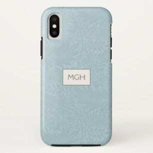 Capa Para iPhone Da Case-Mate Padrão de Flor de Delphinium Azul Vintage Monogram