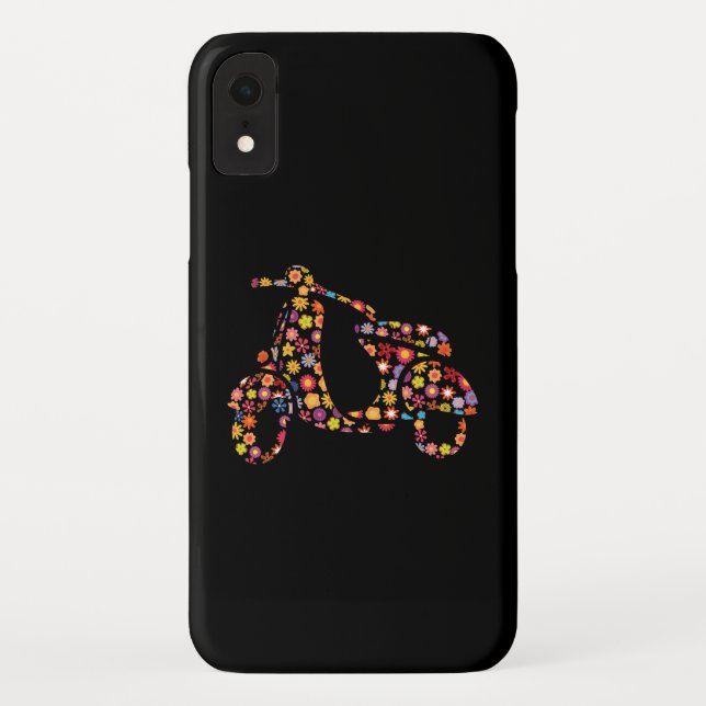 Capa Para iPhone, Case-Mate Padrão de Flor de Moto Scooter (Verso)