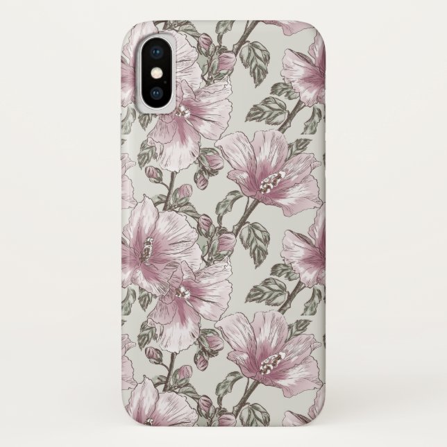 Capa Para iPhone, Case-Mate Padrão de Flores de Hibiscus Rosa Mudada (Verso)
