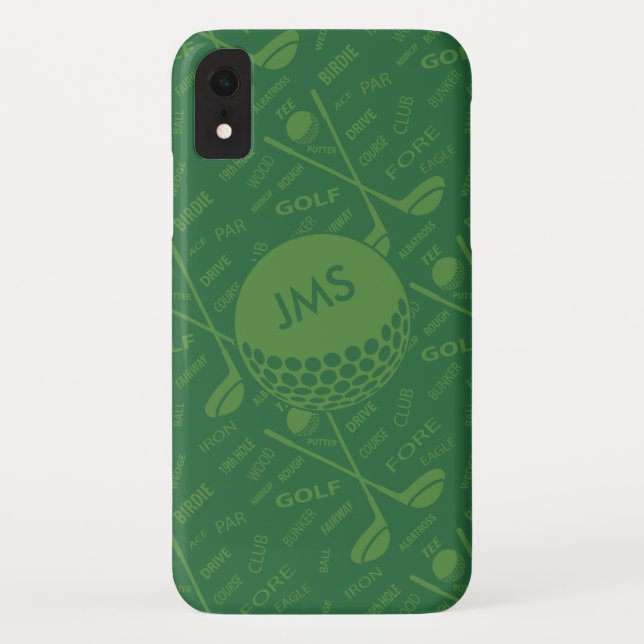 Capa Para iPhone, Case-Mate Padrão de Golfer Sutil Monograma (Verso)