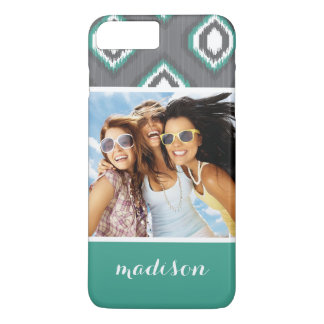 Capa Para iPhone Da Case-Mate Padrão de Ikat Geométrico de Foto e Nome Personali