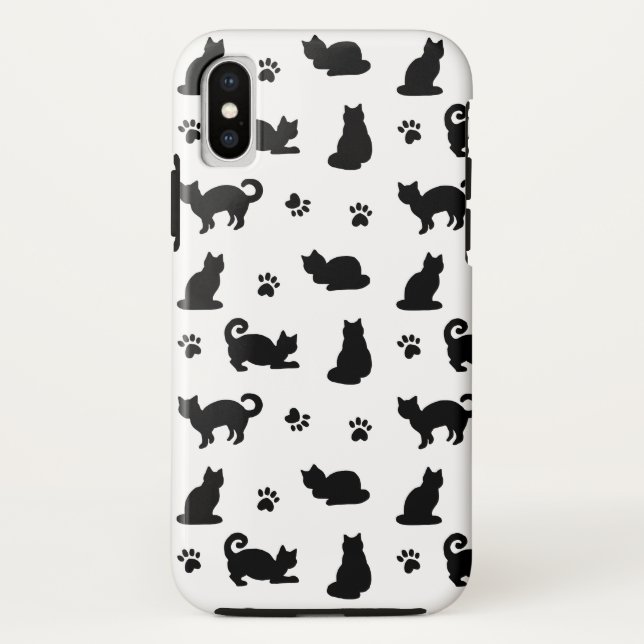Capa Para iPhone, Case-Mate Padrão de impressão de gatos pretos e pata (Verso)