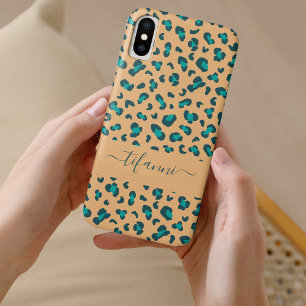 Capa Para iPhone Da Case-Mate Padrão de Impressão do Animal Leopardo Teal