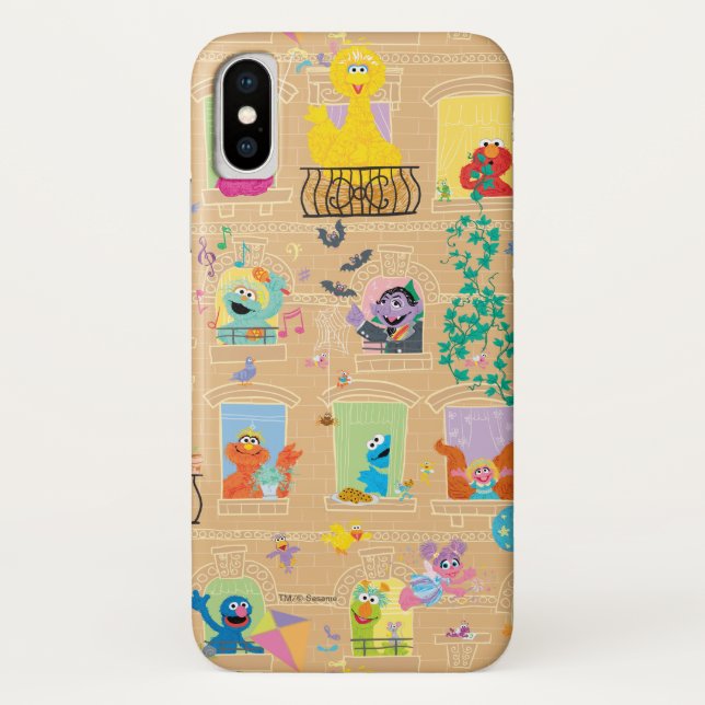 Capa Para iPhone, Case-Mate Padrão de Janelas de Apartamentos da Rua Sésamo (Verso)
