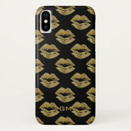 Capa Para iPhone Da Case-Mate Padrão de Lábios Dourados elegantes