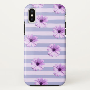 Capa Para iPhone Da Case-Mate Padrão de listras pastel com Margaridas
