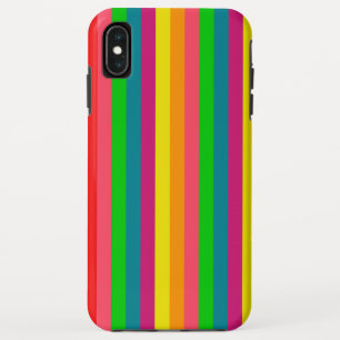 Capa Para iPhone XS Max Padrão de Listras Verticais Arco-íris de Múltiplas