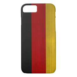 Capa iPhone 8/7 Padrão de madeira com bandeira da Alemanha gravada