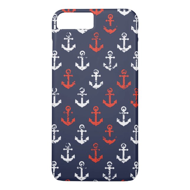 Capa Para iPhone, Case-Mate Padrão De Marinho Branco E Azul (Verso)