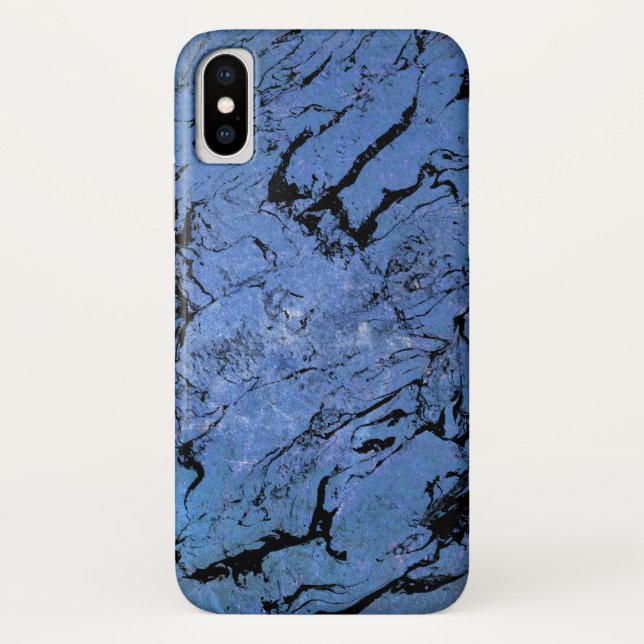 Capa Para iPhone, Case-Mate padrão de mármore azul e preto (Verso)