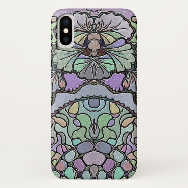 Capa Para iPhone, Case-Mate Padrão de mosaico de pansos abstrato púrpura flora (Verso)