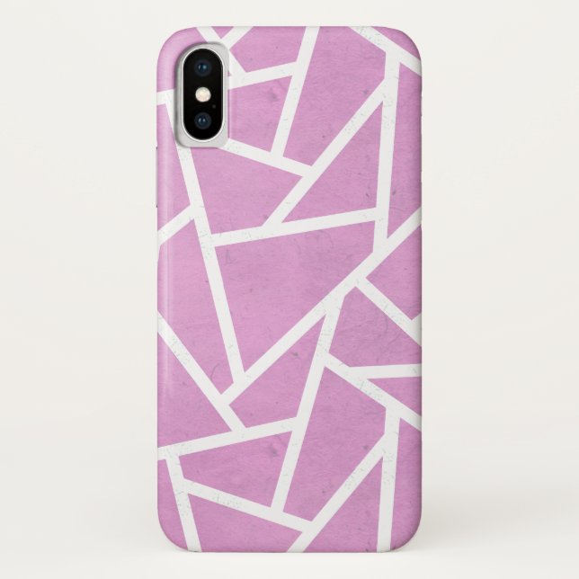 Capa Para iPhone, Case-Mate Padrão de mosaico rosa e branco (Verso)