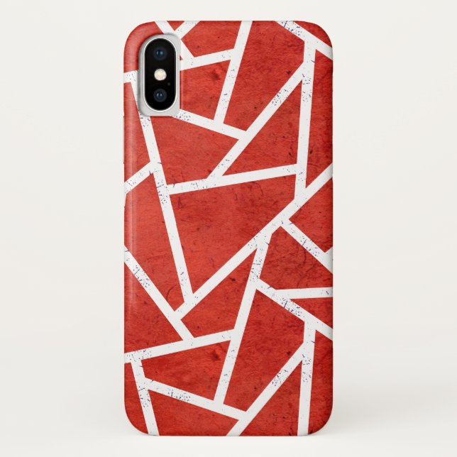 Capa Para iPhone, Case-Mate Padrão de mosaico vermelho e branco (Verso)
