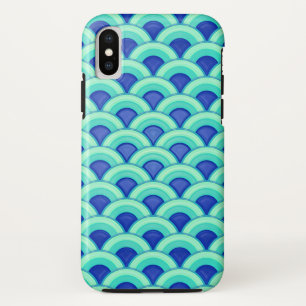 Capa Para iPhone Da Case-Mate Padrão de onda Art Deco - turquesa e cobalto