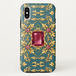 Capa Para iPhone Da Case-Mate Padrão de ouro sem costura com rubi