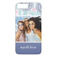 Padrão de Paisley Étnico de Foto e Nome Personaliz