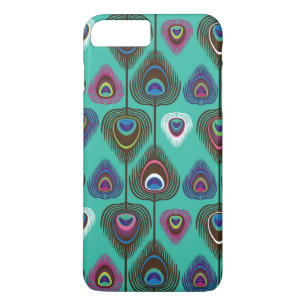 Capa iPhone 8 Plus/7 Plus padrão de penas de pavão